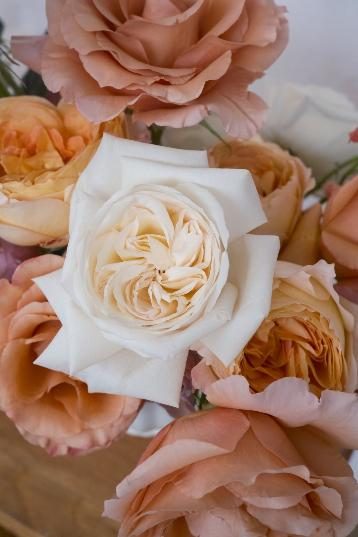Rose Garden | Yellow & Blush Garden Rose Arrangement