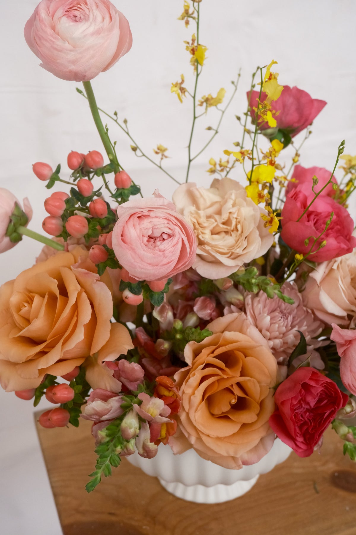 Cora | Pink, Coral & Yellow Garden Arrangement