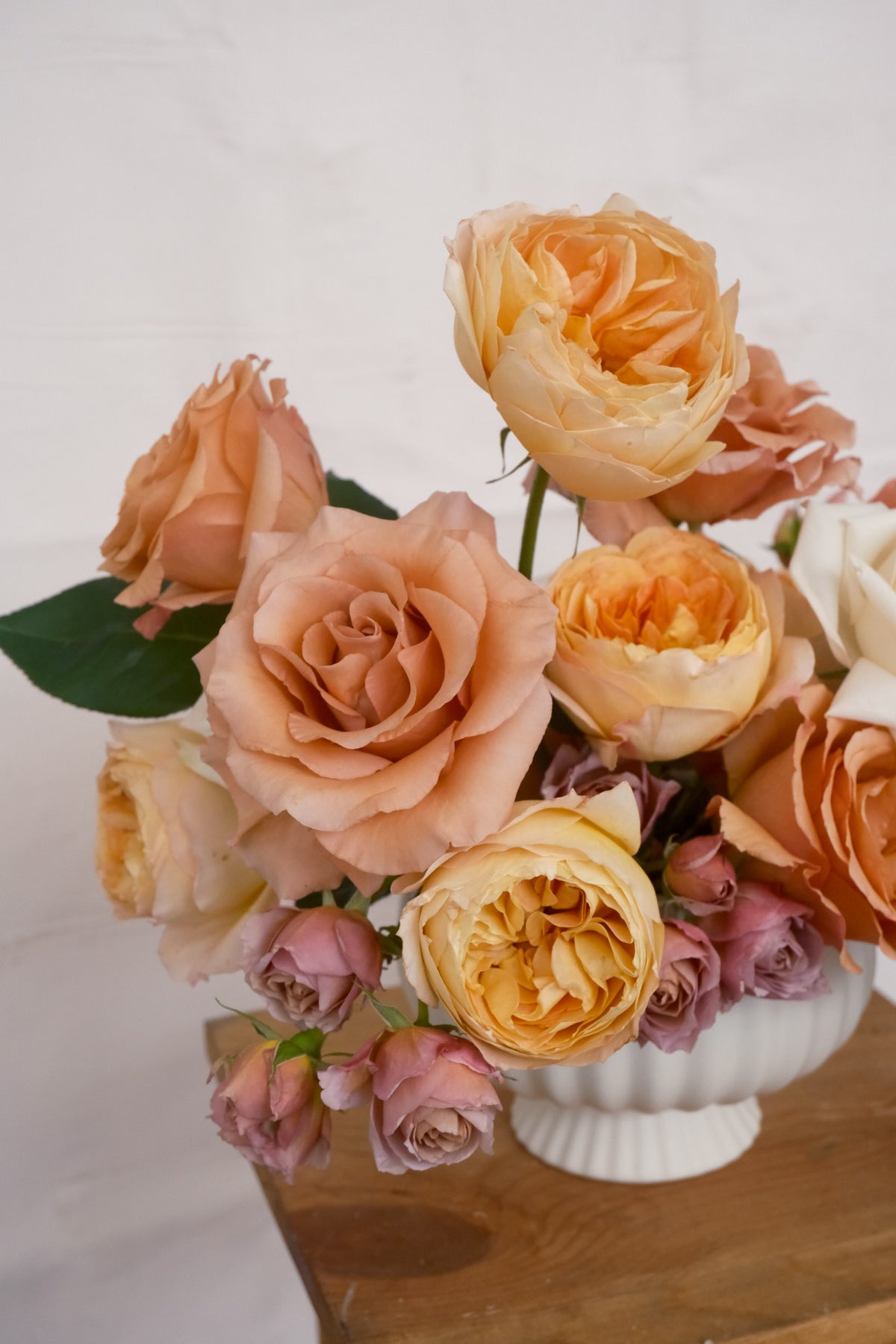 Rose Garden | Yellow & Blush Garden Rose Arrangement