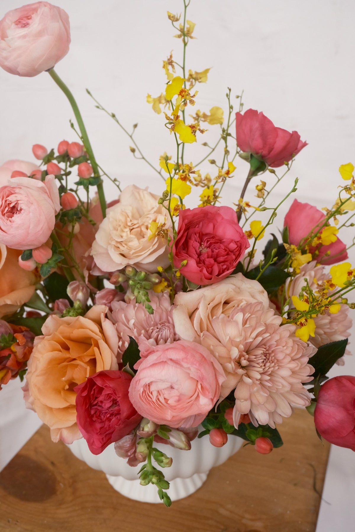 Cora | Pink, Coral & Yellow Garden Arrangement
