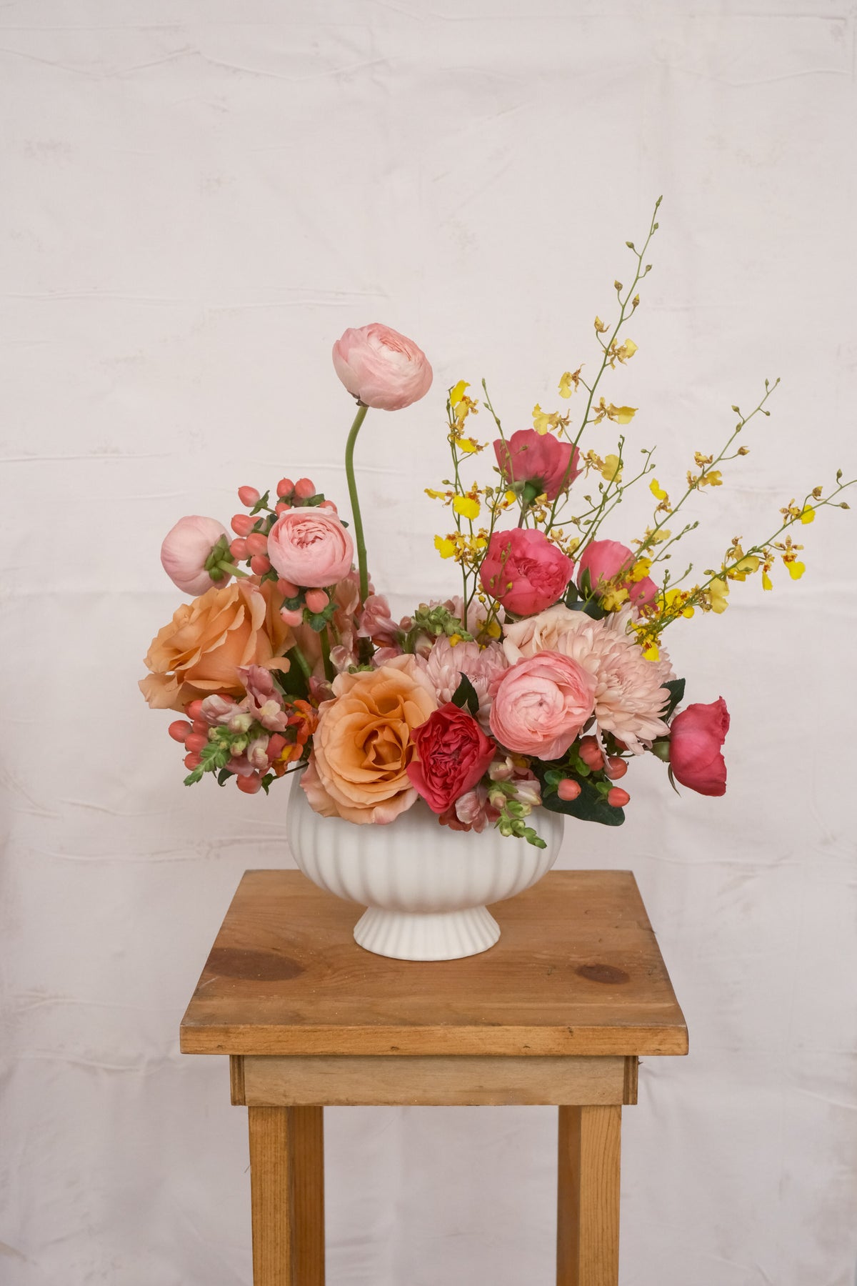 Cora | Pink, Coral & Yellow Garden Arrangement