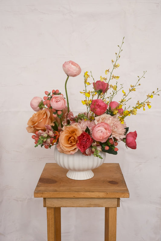 Cora | Pink, Coral & Yellow Garden Arrangement